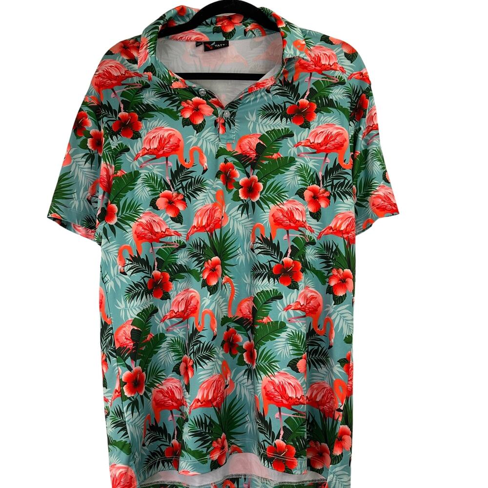 Yatta Golf Men's Flamingo Polo Shirt Size Small